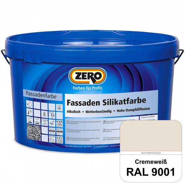 Fassaden Silikatfarbe (RAL 9001 Cremeweiß)