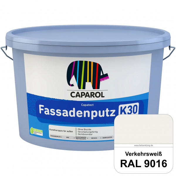 Capatect Fassadenputz K30 (RAL 9016 Verkehrsweiß) Dispersionsgebundener Strukturputz nach DIN EN 158