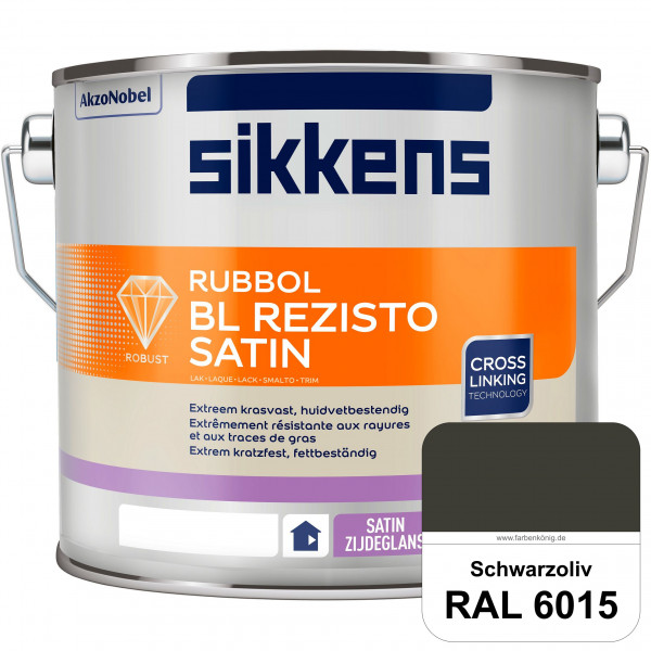 Rubbol BL Rezisto Satin (RAL 6015 Schwarzoliv) seidenglänzender und strapazierfähiger Lack (wasserba