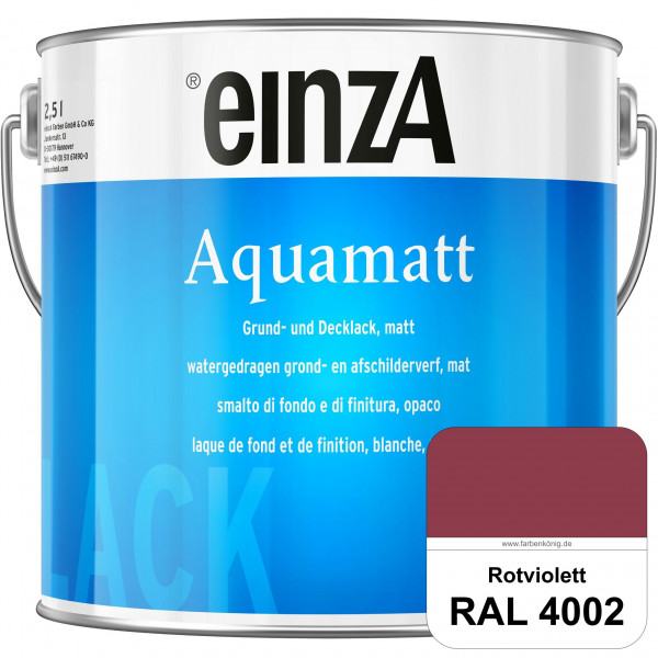 einzA Aquamatt (RAL 4002 Rotviolett) Wasserverdünnbare Vorstreichfarbe & matte Lackfarbe