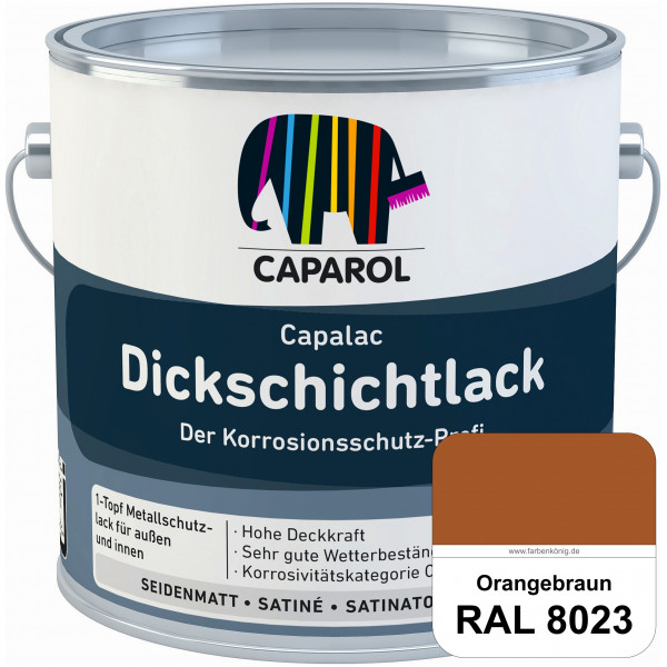 Capalac Dickschichtlack (RAL 8023 Orangebraun) 1-Topf Metallschutzlack (löselmittelhaltig) innen & a