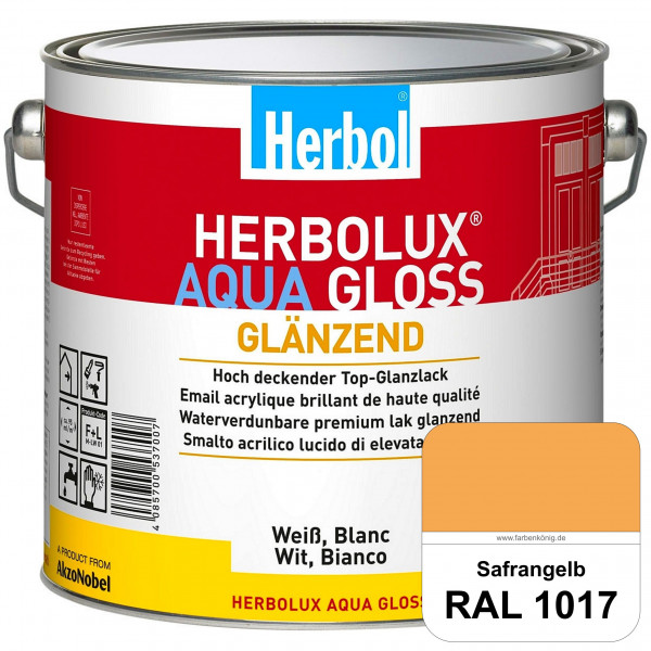 Herbolux Aqua Gloss (RAL 1017 Safrangelb) Wasserverdünnbarer Top-Glanzlack (Innen)