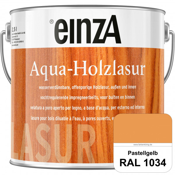 einzA Aqua-Holzlasur (RAL 1034 Pastellgelb) wasserverdünnbare offenporige Holzlasur für Holzbauteile