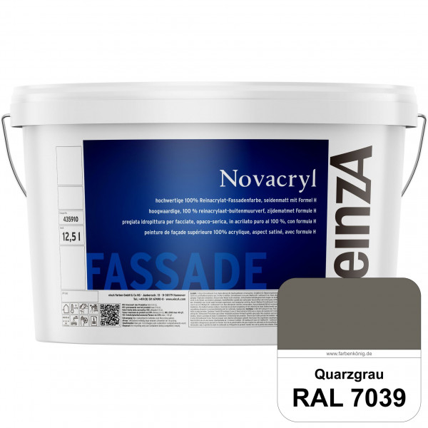 einzA Novacryl (RAL 7039 Quarzgrau) Reinacrylat-Fassadenfarbe, seidenmatt