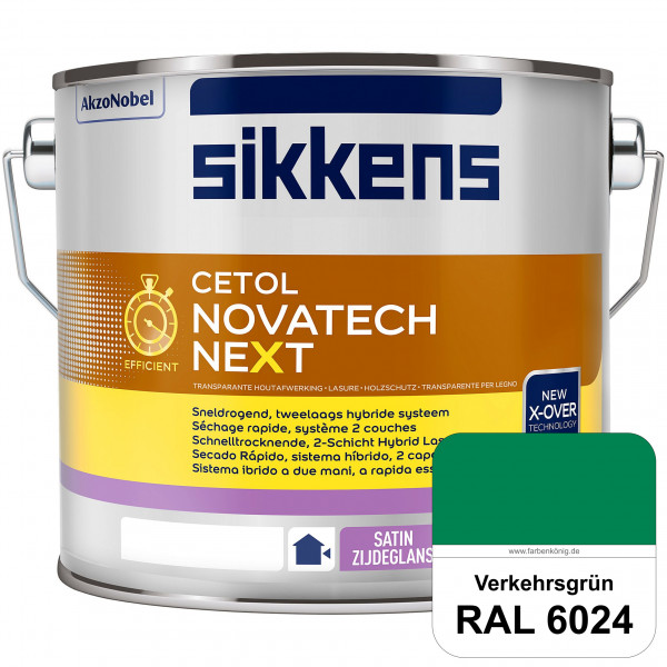 Cetol Novatech neXt (RAL 6024 Verkehrsgrün) Schnelltrocknende Hybrid-Lasur mit höchster Wetterbestän