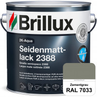 2K-Aqua Seidenmattlack 2388 (RAL 7033 Zementgrau) mechanisch und chemisch hoch belastbar für außen &