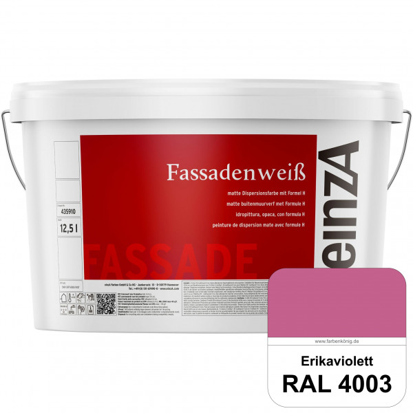 einzA Fassadenweiß (RAL 4003 Erikaviolett) Sil-Fassadenfarbe gegen Schmutz & Vergrünung