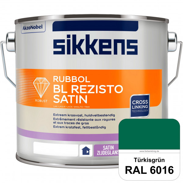 Rubbol BL Rezisto Satin (RAL 6016 Türkisgrün) seidenglänzender und strapazierfähiger Lack (wasserbas