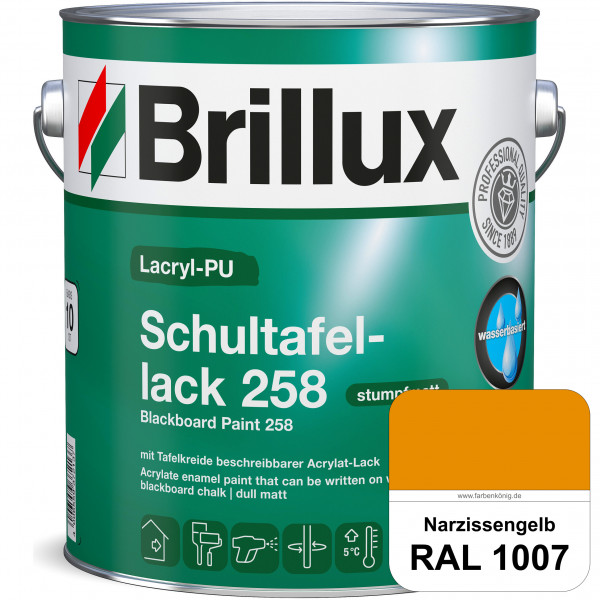 Lacryl-PU Schultafellack 258 (RAL 1007 Narzissengelb) wasserbasierter und matter Schultafellack (inn