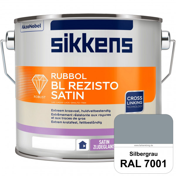 Rubbol BL Rezisto Satin (RAL 7001 Silbergrau) seidenglänzender und strapazierfähiger Lack (wasserbas
