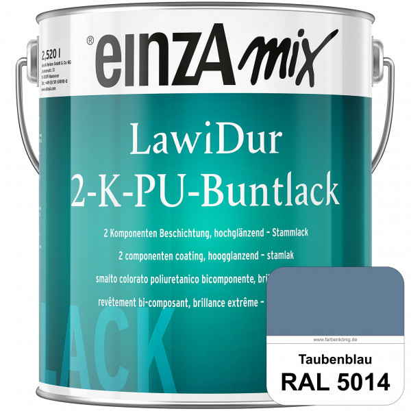 einzA LawiDur 2-K-PU-Buntlack - Hochglanz (RAL 5014 Taubenblau)