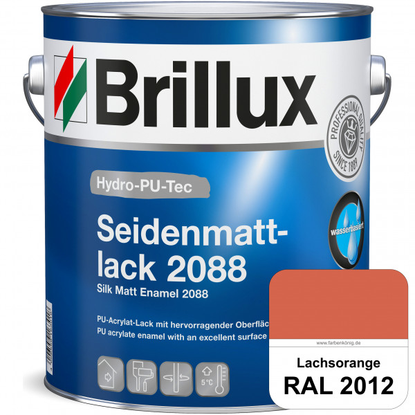 Hydro-PU-Tec Seidenmattlack 2088 (RAL 2012 Lachsorange) PU-Seidenmattlack (wasserbasiert) innen