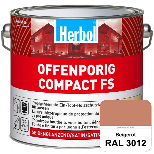 Offenporig Compact FS (RAL 3012 Beigerot) Rationelle & thixotrope Ein-Topf-Holzlasur (außen)