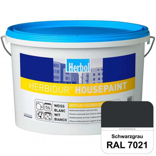 Herbidur Housepaint (RAL 7021 Schwarzgrau) seidenmatte Reinacrylat-Fassadenfarbe
