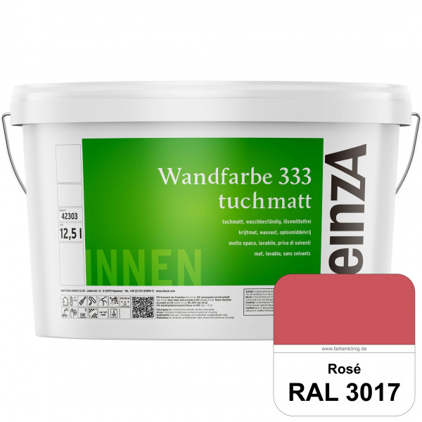 einzA Wandfarbe 333 tuchmatt (RAL 3017 Rosa) Hochdeckende, waschbeständige Wandfarbe