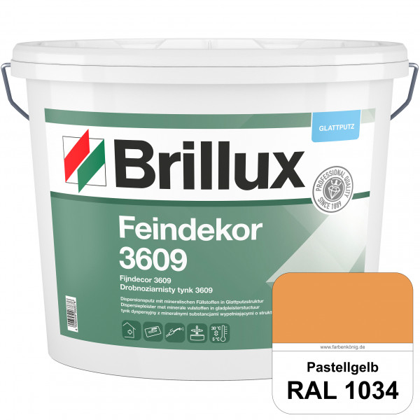 Feindekor ELF 3609 (RAL 1034 Pastellgelb) Glattputz nach DIN EN 15824 zur Erzielung dekorativer und