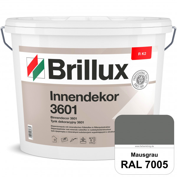 Innendekor ELF R K2 3601 (RAL 7005 Mausgrau) Rillenputz zur Erzielung dekorativer und strapazierfähi