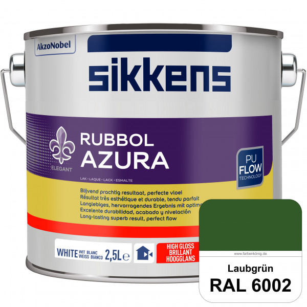 Rubbol Azura (RAL 6002 Laubgrün) hochglänzender Lack (löselmittelhaltig) innen & außen