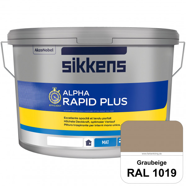 Alpha Rapid Plus (RAL 1019 Graubeige) Hochwertige & stumpfmatte Wandfarbe für mittlere Belastungen