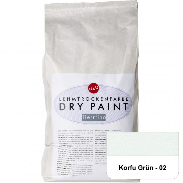DRY-PAINT Lehmtrockenfarbe - Korfu Grün - 02