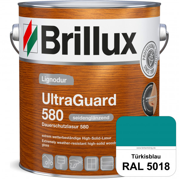Lignodur UltraGuard 580 (Dauerschutzlasur 580) RAL 5018 Türkisblau