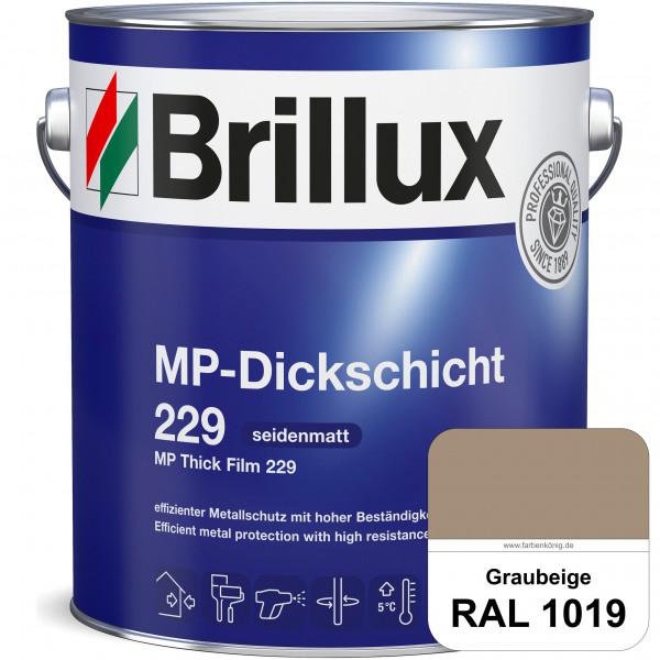 MP-Dickschicht 229 (RAL 1019 Graubeige) Korrosionsschutz für grundierten Eisen- & Stahl sowie für Zi