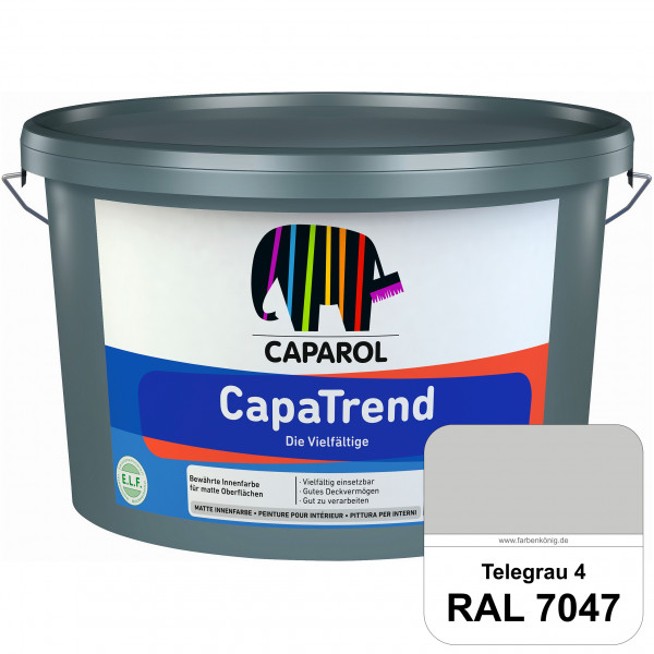 CapaTrend (RAL 7047 Telegrau 4) matte hochdeckende Dispersionsfarbe für den Innenbereich