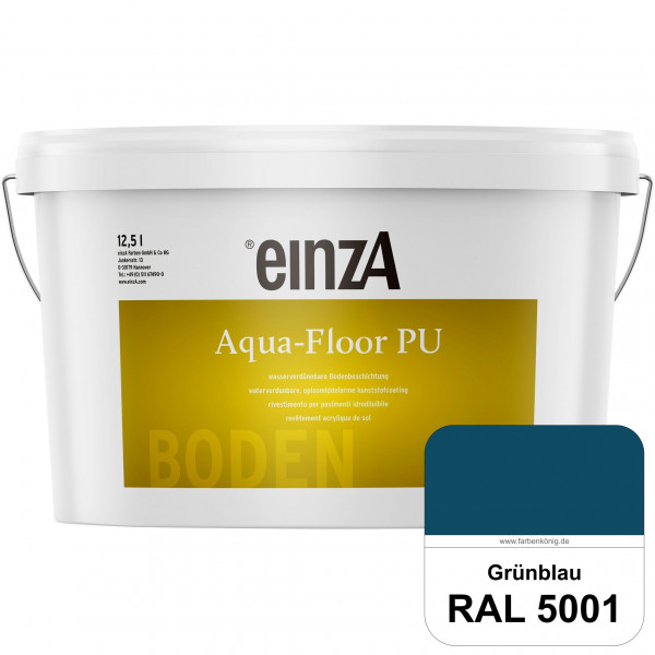 einzA Aqua-Floor PU (RAL 5001 Grünblau) seidenglänzender Acryl-PU-Bodenbeschichtung