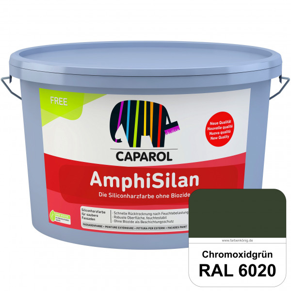 AmphiSilan FREE (RAL 6020 Chromoxidgrün) Mineralmatte Fassadenfarbe in spezieller Siliconharz-Bindem