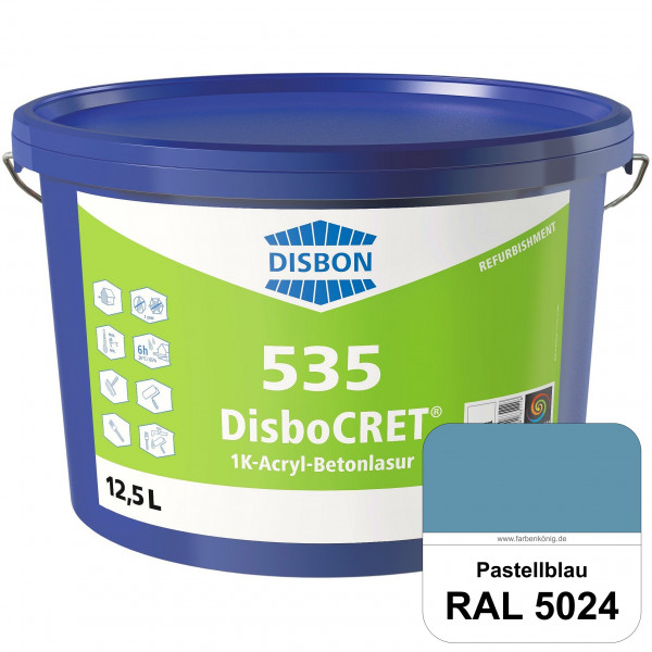DisboCRET 535 1K-Acryl-Betonlasur (RAL 5024 Pastellblau) Schutzbeschichtung für Beton im Außenbereic
