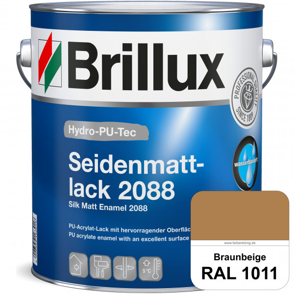 Hydro-PU-Tec Seidenmattlack 2088 (RAL 1011 Braunbeige) PU-Seidenmattlack (wasserbasiert) innen