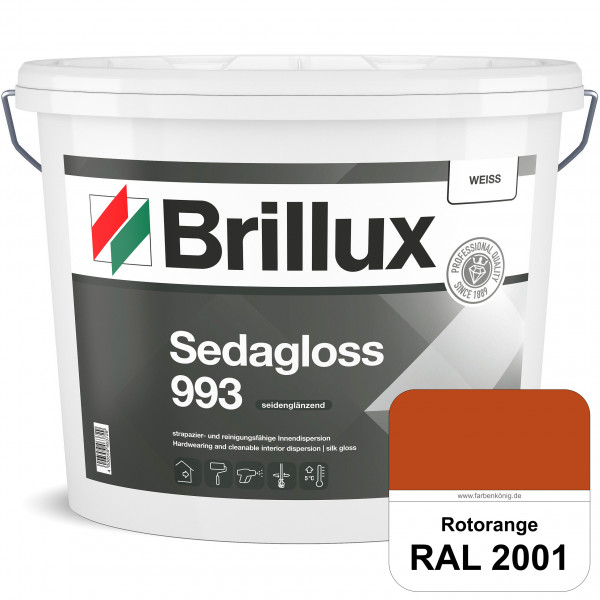 Sedagloss 993 (RAL 2001 Rotorange) seidenglänzende Innendispersion für hoch strapazierfähige & gut r