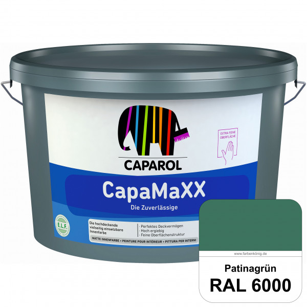 CapaMaXX (RAL 6000 Patinagrün) tuchmatte Innenfarbe mit hohem Deckvermögen und Ergiebigkeit