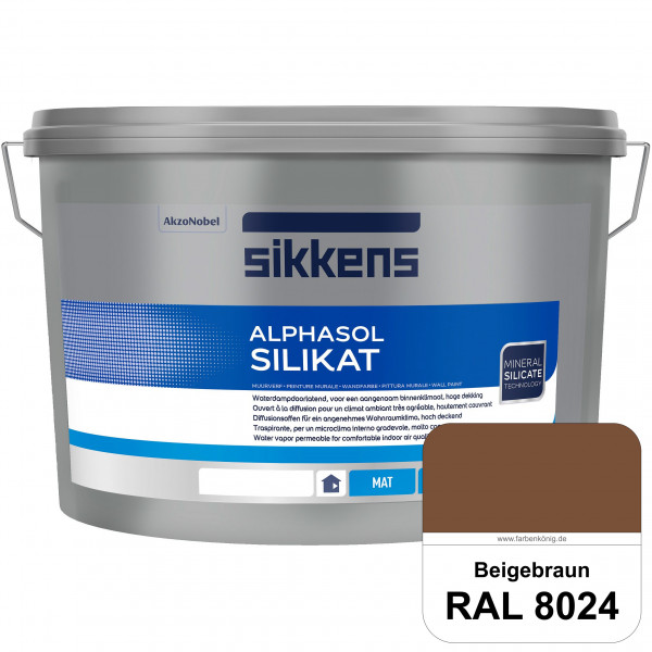 Alphasol Silikat (RAL 8024 Beigebraun) Extrem matte Premium Wandfarbe auf SOL-Silikatbasis