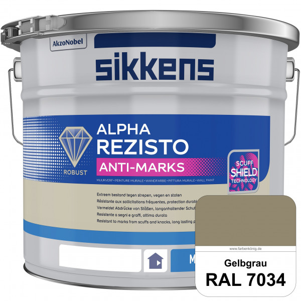 Alpha Rezisto Anti-Marks (RAL 7034 Gelbgrau) Extrem widerstandsfähige Innenwandfarbe