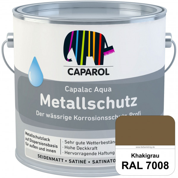 Capalac Aqua Metallschutz (RAL 7008 Khakigrau) wasserbasierter Korrosionsschutz für Stahl & verzinkt