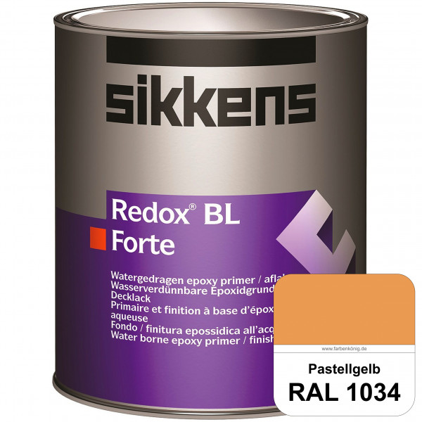 Redox BL Forte (RAL 1034 Pastellgelb) seidenmatte & wasserbasierte 2-K-Epoxidharzlack (innen)