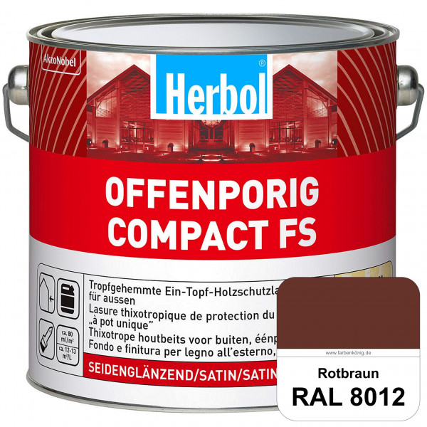 Offenporig Compact FS (RAL 8012 Rotbraun) Rationelle & thixotrope Ein-Topf-Holzlasur (außen)