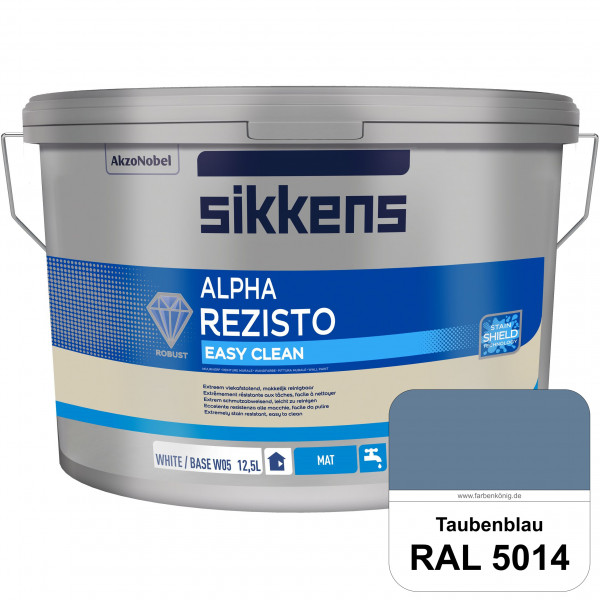 Alpha Rezisto Easy Clean (RAL 5014 Taubenblau) Extrem widerstandsfähige & matte Innenfarbe