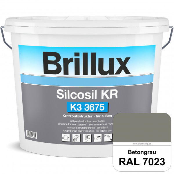Silcosil KR K3 3675 (RAL 7023 Betongrau) siliconverstärkter Dekorputz, Kratzputzstruktur, wetterbest