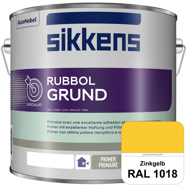 Rubbol Grund (RAL 1018 Zinkgelb) Seidenmatte Grund- und Zwischenbeschichtung auf Kunstharzbasis (inn