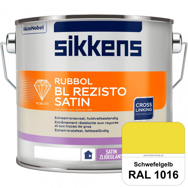 Rubbol BL Rezisto Satin (RAL 1016 Schwefelgelb) seidenglänzender und strapazierfähiger Lack (wasserb