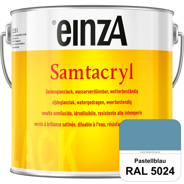 einzA Samtacryl (RAL 5024 Pastellblau) wetterbeständige seidenglänzende Acryl-PU-Lackfarbe