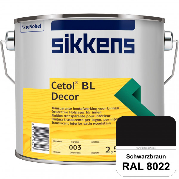 Cetol BL Decor (RAL 8022 Schwarzbraun) wasserbasierte & seidenglänzende Dünnschichtlasur für innen
