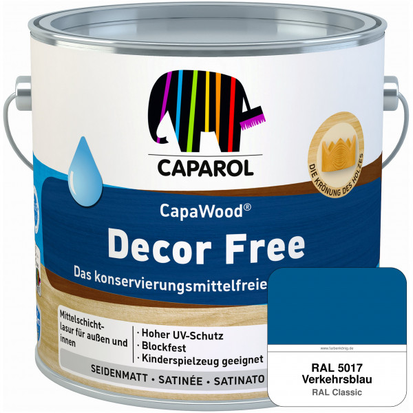 CapaWood® Decor Free (RAL 5017 Verkehrsblau) - ersetzt Capadur DecorLasur KF