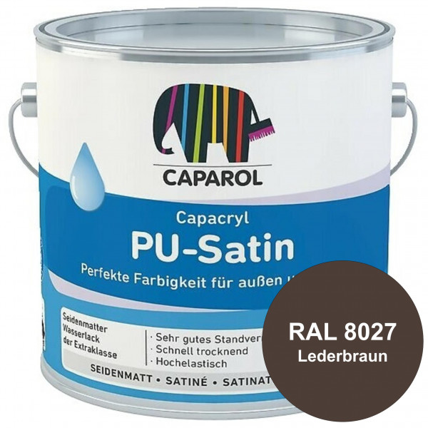 Capacryl PU-Satin (RAL 8027 Lederbraun) hochwertige Zwischen-/ Schluss­lackierungen für grundierte H