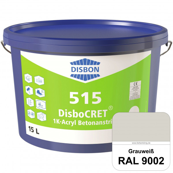 DisboCRET 515 1K-Acryl-Betonanstrich (RAL 9002 Grauweiß) Hochwertige & rissüberdeckende Schutzbeschi