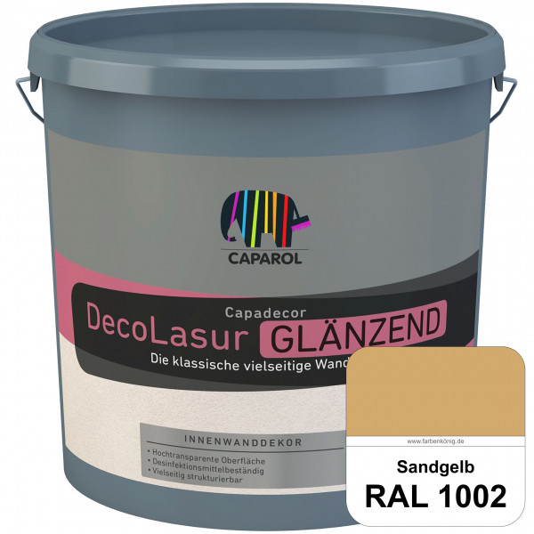 Capadecor DecoLasur Glänzend (RAL 1002 Sandgelb) Glänzende Lasurfarbe auf Dispersionsbasis (innen)