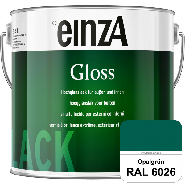 einzA Gloss (RAL 6026 Opalgrün) Hochwertiger Alkydharzlack in Premium-Qualität, hochglänzend.