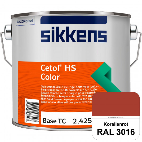 Cetol HS Color (RAL 3016 Korallenrot) Dekorative semi-transparente Lasur (lösemittelhaltig) für auße